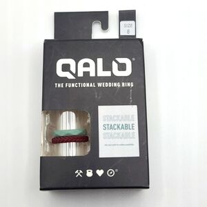 Qalo Stackable Silicone Wedding Bands Sz 8